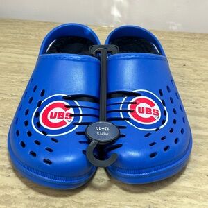 FOCO MLB Chicago Cubs Mens Sherpa Lined Clogs 13 14 Logo Slide Shoes NEW